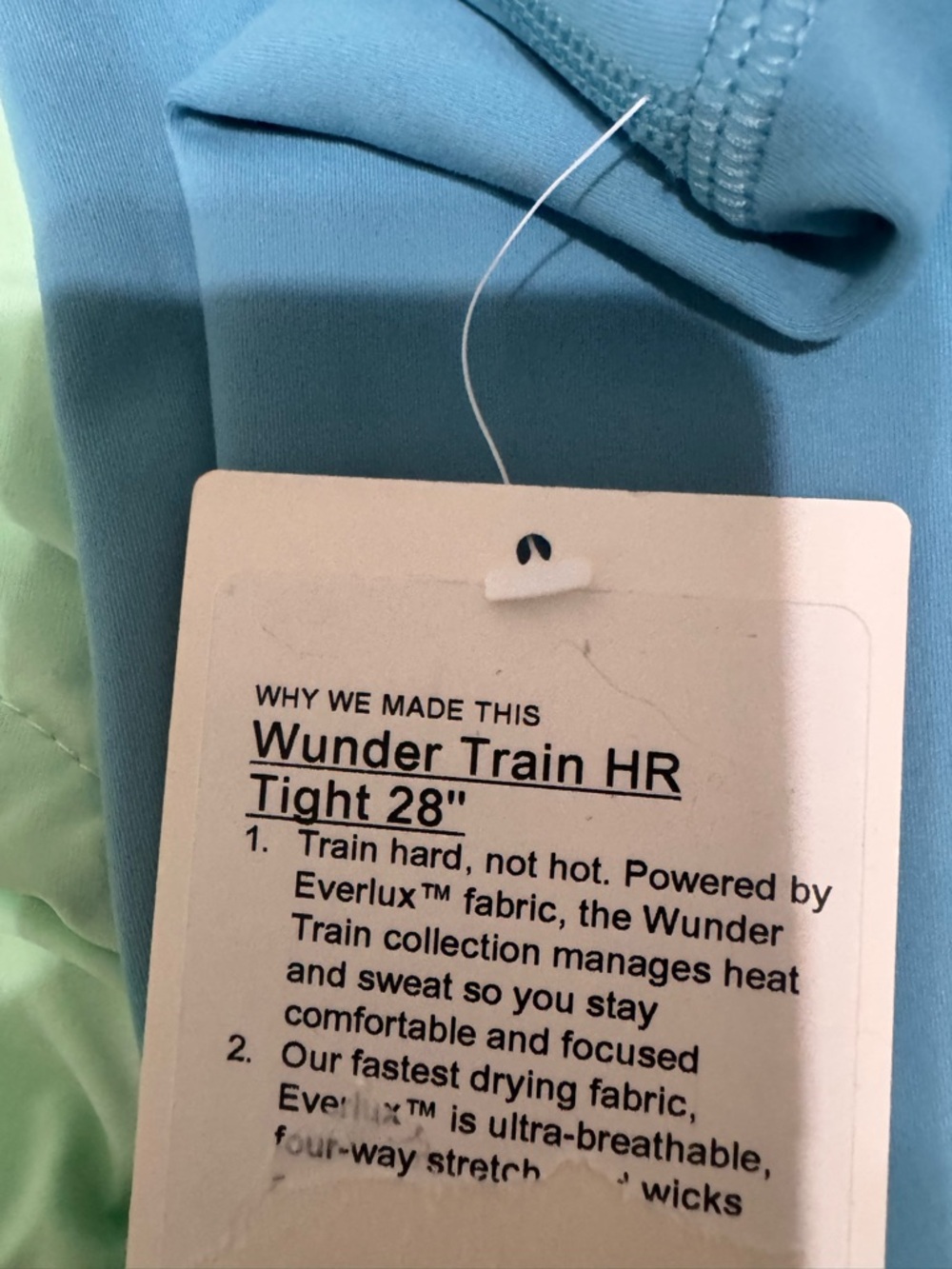 lululemon athletica Wunder Train HR Tight 28" in Light Blue and Mint